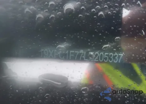 2020 Honda Civic Ex-L z USA, uszkodzony, nr VIN 19XFC1F77LE205337